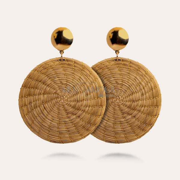 Brincos de Ouro - Boucles d'Oreilles MeuAmour®Brasil en Capim Dourado