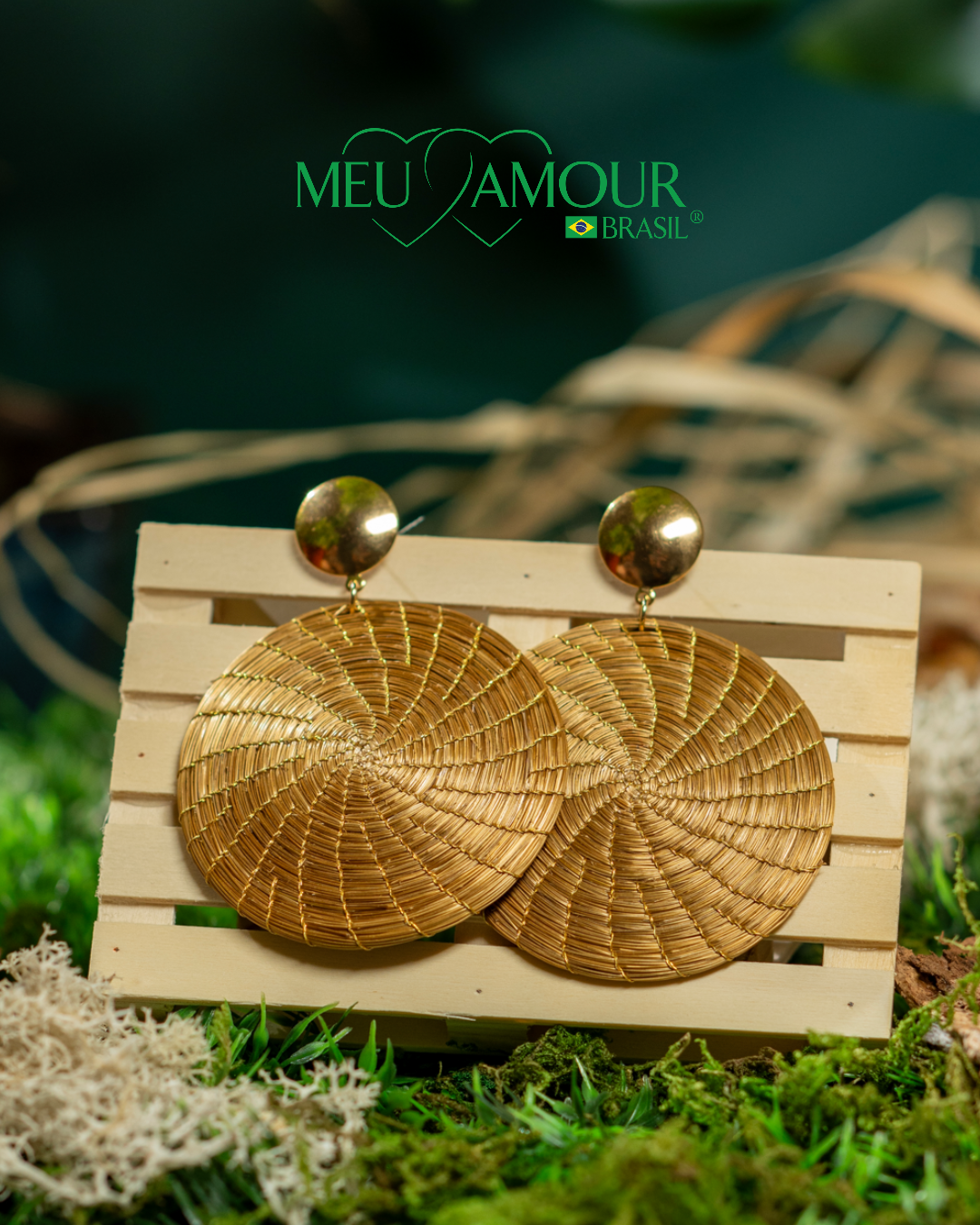 Brincos de Ouro - Boucles d'Oreilles MeuAmour®Brasil en Or Végétal