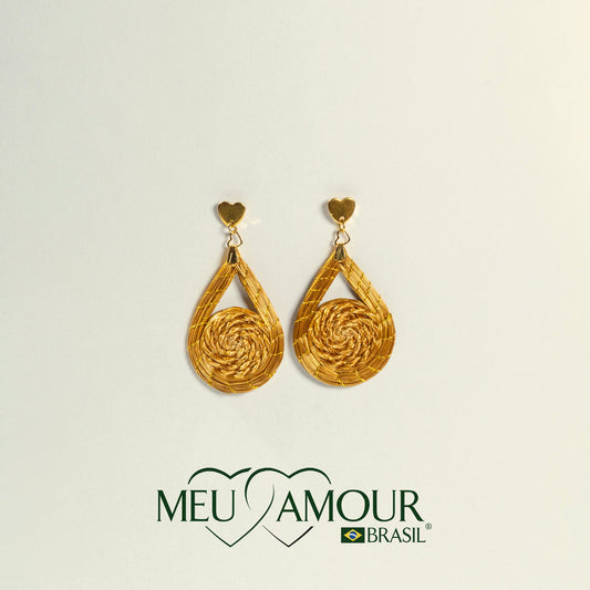 Boucles d'Oreilles Gota Dourada MeuAmour®Brasil