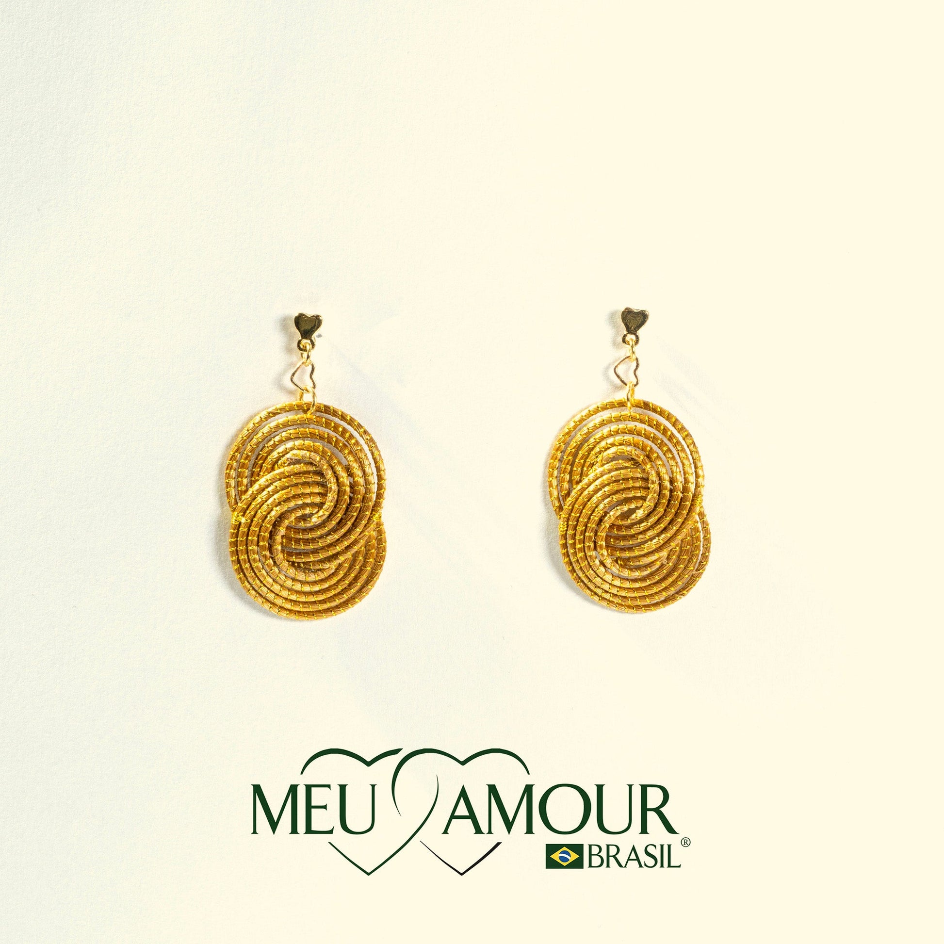 Boucles d'Oreilles Espiral Dourado MeuAmour®Brasil