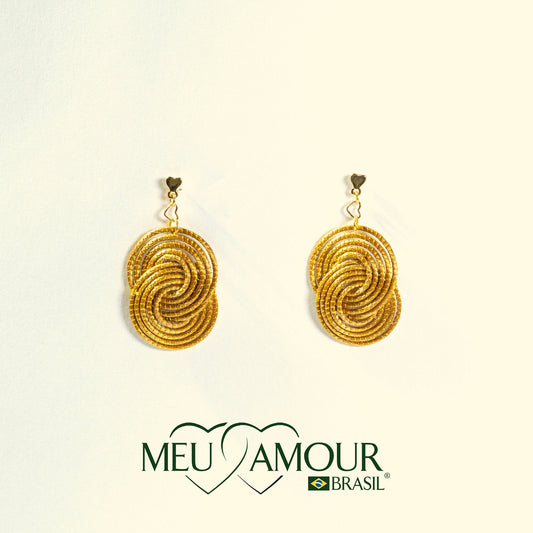 Boucles d'Oreilles Espiral Dourado MeuAmour®Brasil