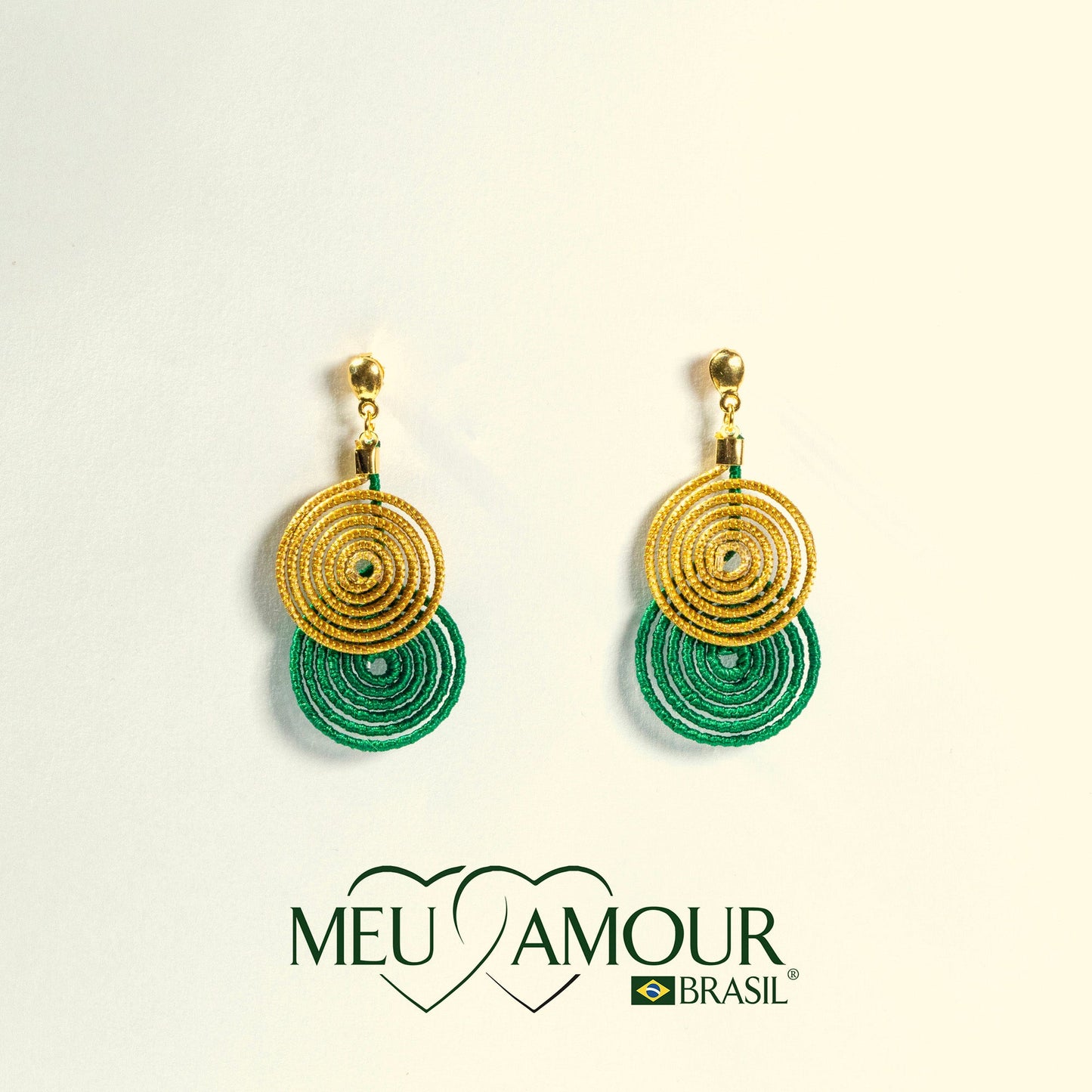 Boucles d'Oreilles Espiral Dourado MeuAmour®Brasil
