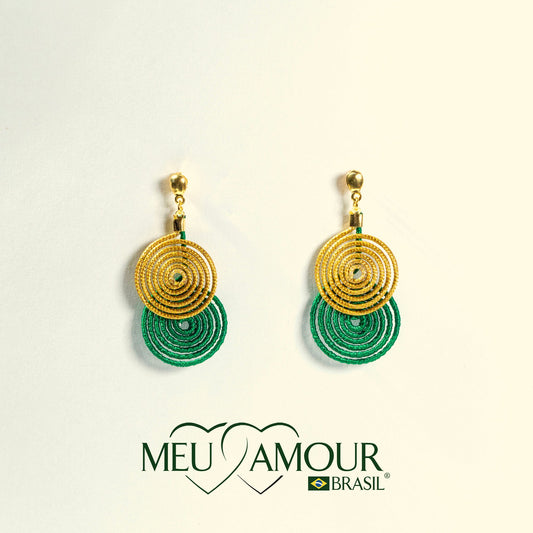 Boucles d'Oreilles Espiral Dourado MeuAmour®Brasil