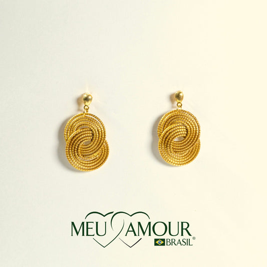 Boucles d'Oreilles Espiral Dourado MeuAmour®Brasil