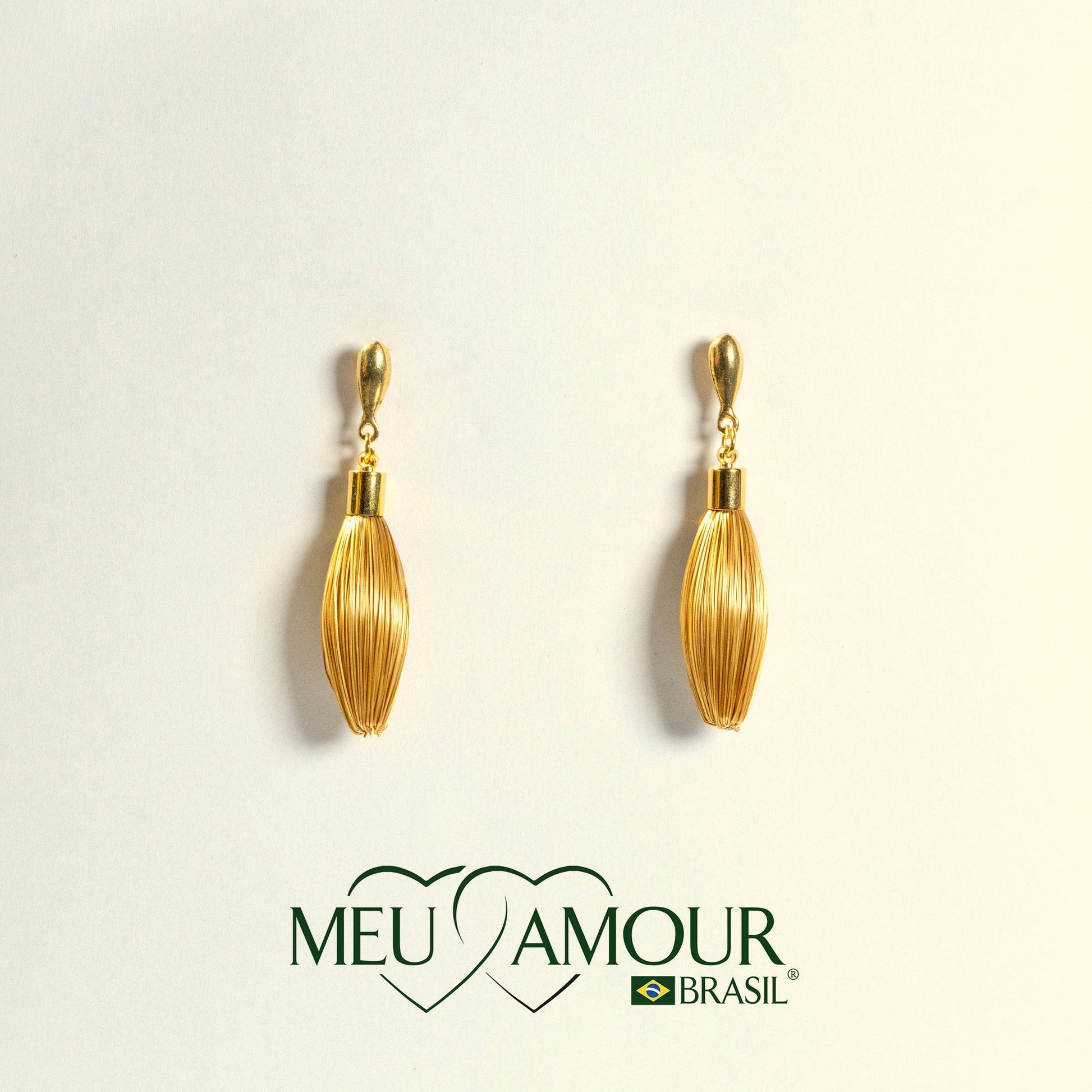 Boucles d'Oreilles Flor Dourada MeuAmour®Brasil