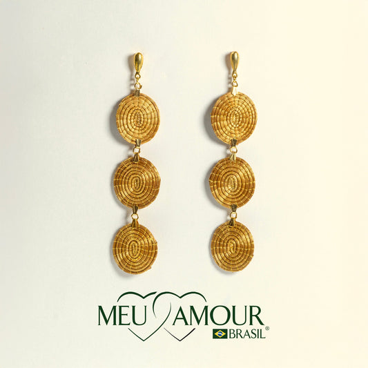 Boucles d'Oreilles Espiral Dourado MeuAmour®Brasil